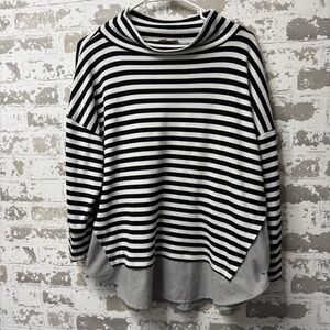 LOFT Black and White Striped Top